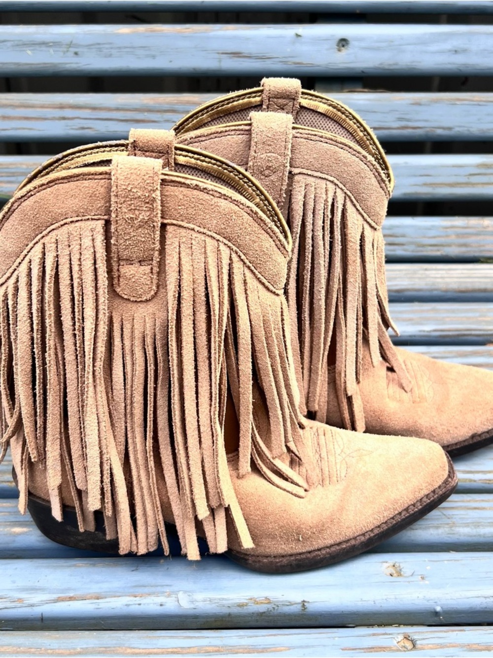 Ariat Girls Tassel Leather Cowboy Boots - Picture 3 of 9